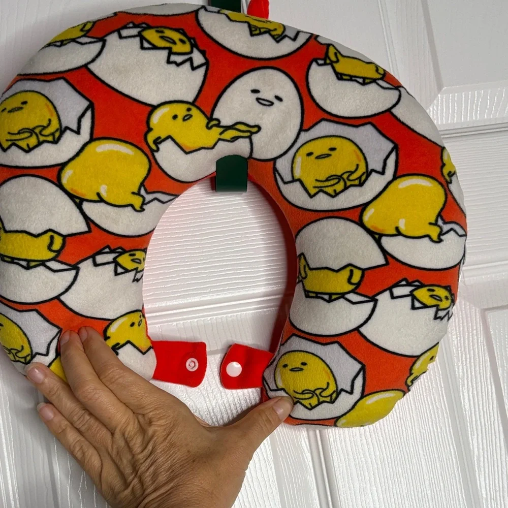 Sanrio Gudetama Broken Lazy Egg U-shape Travel Comfort Neck Pillow Orange Yellow